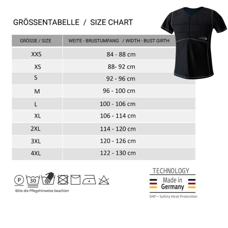 Powercool-SX3-T-Shirt-Grössentabelle