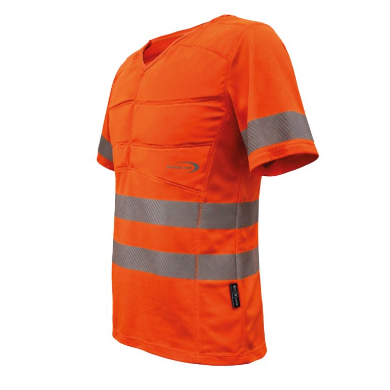 E-COOLINE-PowerSignal-T-Shirt-SX3-kuehlendes-T-Shirt-PowerSignal-T-Shirt-orange-kurzarm-side